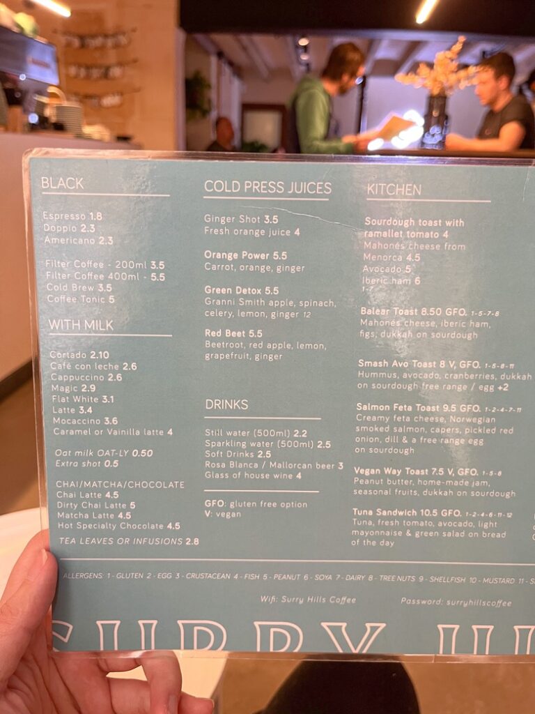 馬略卡島|Surry Hills Coffee 好吃伊比利火腿吐司,給你真的冰拿鐵! - 飄浮。日常 Surry Hills Coffee菜單