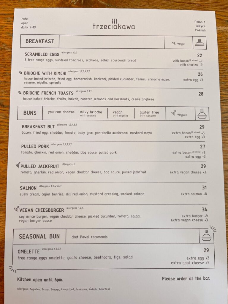 波茲南早午餐|Trzecia Kawa 連續二訪超美味Brunch - 飄浮。日常 Trzecia Kawa 菜單